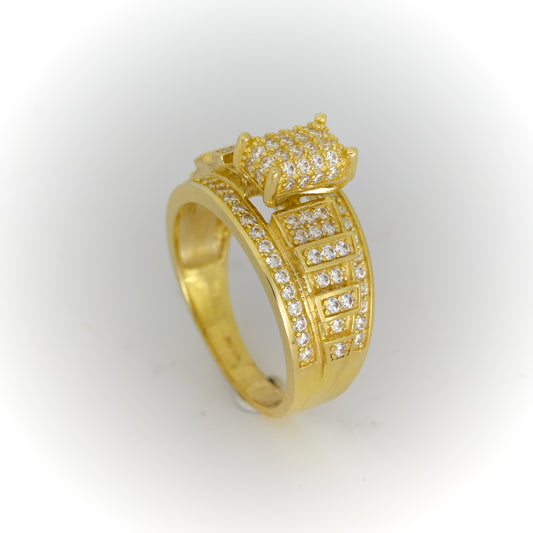 Yellow Gold Princess Ring 10K
