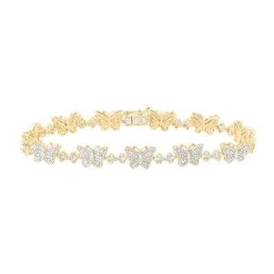 Yellow Gold Clover Butterfly Bracelet