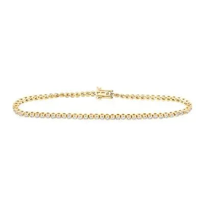 Yellow Gold Round Diamond  Bracelet