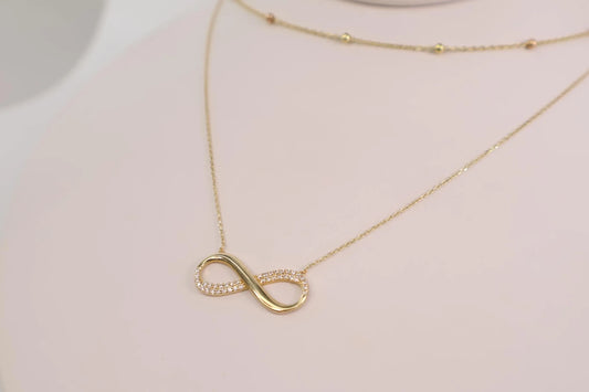 Yellow Gold Solid Infinity Chain 14K
